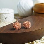 Ariel Stud Earrings in Strawberry Red Left