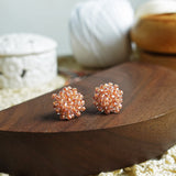 Ariel Stud Earrings in Strawberry Red Left
