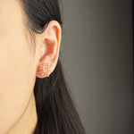 Ariel Stud Earrings in Strawberry Red Model