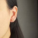 Ariel Stud Earrings in Strawberry Red Model