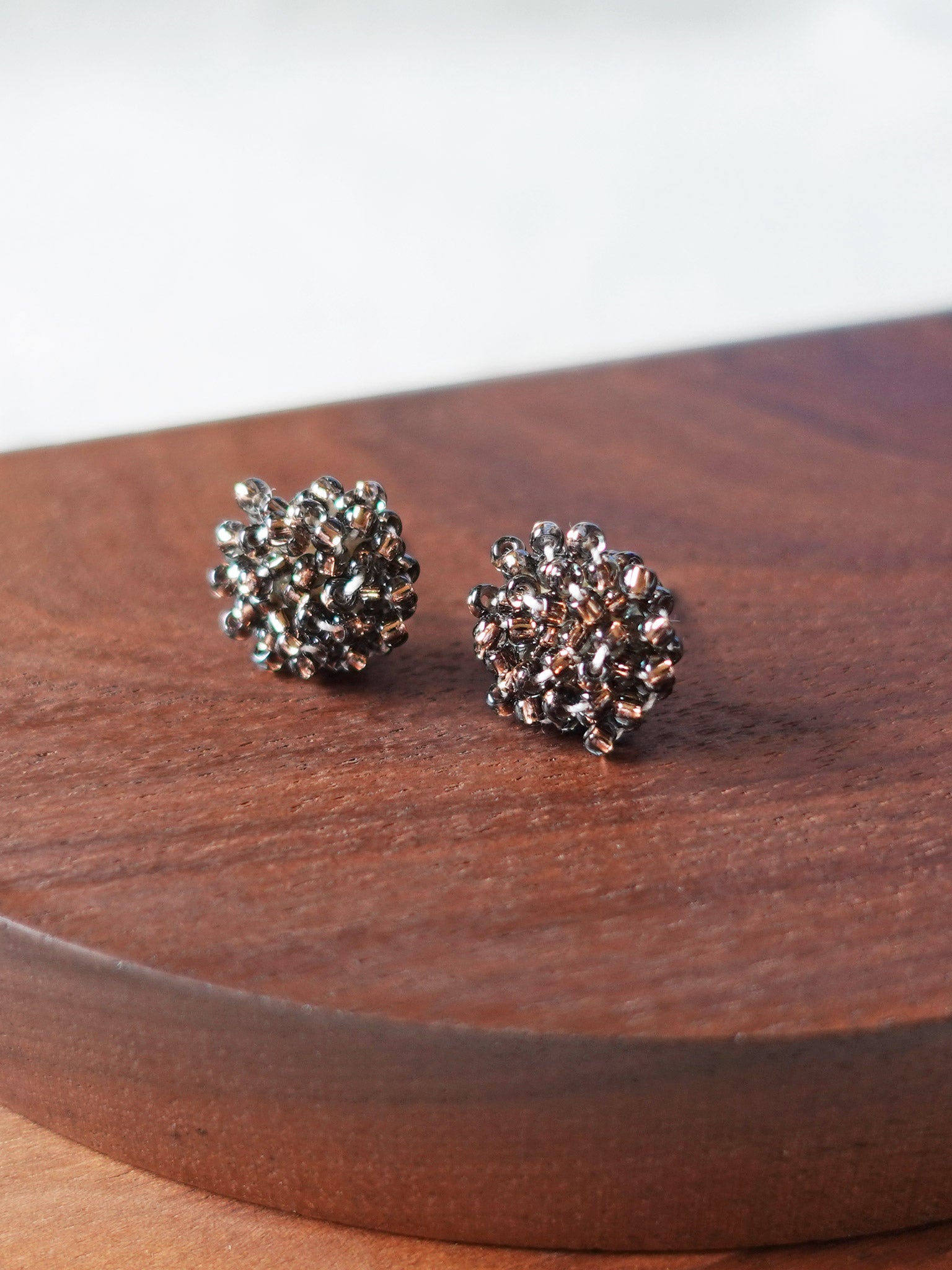 Ariel Stud Earrings in Umber Display Front