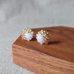 Ariel Trio Stud Earrings in Champagne Pink Display 1