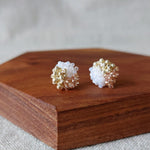 Ariel Trio Stud Earrings in Champagne Pink Display 2