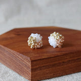 Ariel Trio Stud Earrings in Champagne Pink Display 2