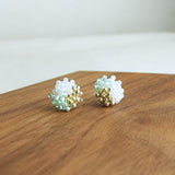 Ariel Trio Stud Earrings in Mint Green Display 2
