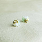 Ariel Trio Stud Earrings in Mint Green Front 1