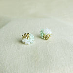 Ariel Trio Stud Earrings in Mint Green Front 2