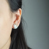 Ariel Trio Stud Earrings in Mint Green Model