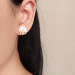Ariel Two Ninths Stud Earrings Model
