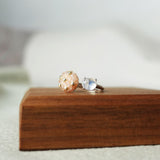 Blush Pink Petite Moonstone Open Ring I Display