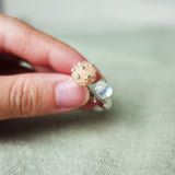 Blush Pink Petite Moonstone Open Ring I Held