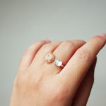 Blush Pink Petite Moonstone Open Ring I Model 2