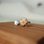 Blush Pink Petite Moonstone Open Ring II Display 2