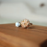 Blush Pink Petite Moonstone Open Ring II Display 2