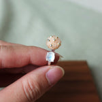 Blush Pink Petite Moonstone Open Ring II Held