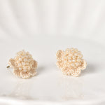 Beads Crochet Coneflower Studs in Ivory Left
