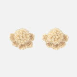Beads Crochet Coneflower Studs in Ivory Primary