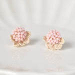 Beads Crochet Coneflower Studs in Pink Right