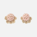 Beads Crochet Coneflower Studs in Pink