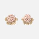 Beads Crochet Coneflower Studs in Pink