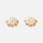 Beads Crochet Coneflower Studs in White