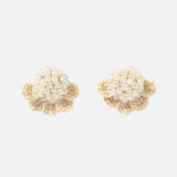 Beads Crochet Coneflower Studs in White