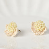 Beads Crochet Coneflower Studs in Yellow Left