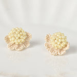 Beads Crochet Coneflower Studs in Yellow Front