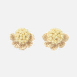 Beads Crochet Coneflower Studs in Yellow Primary