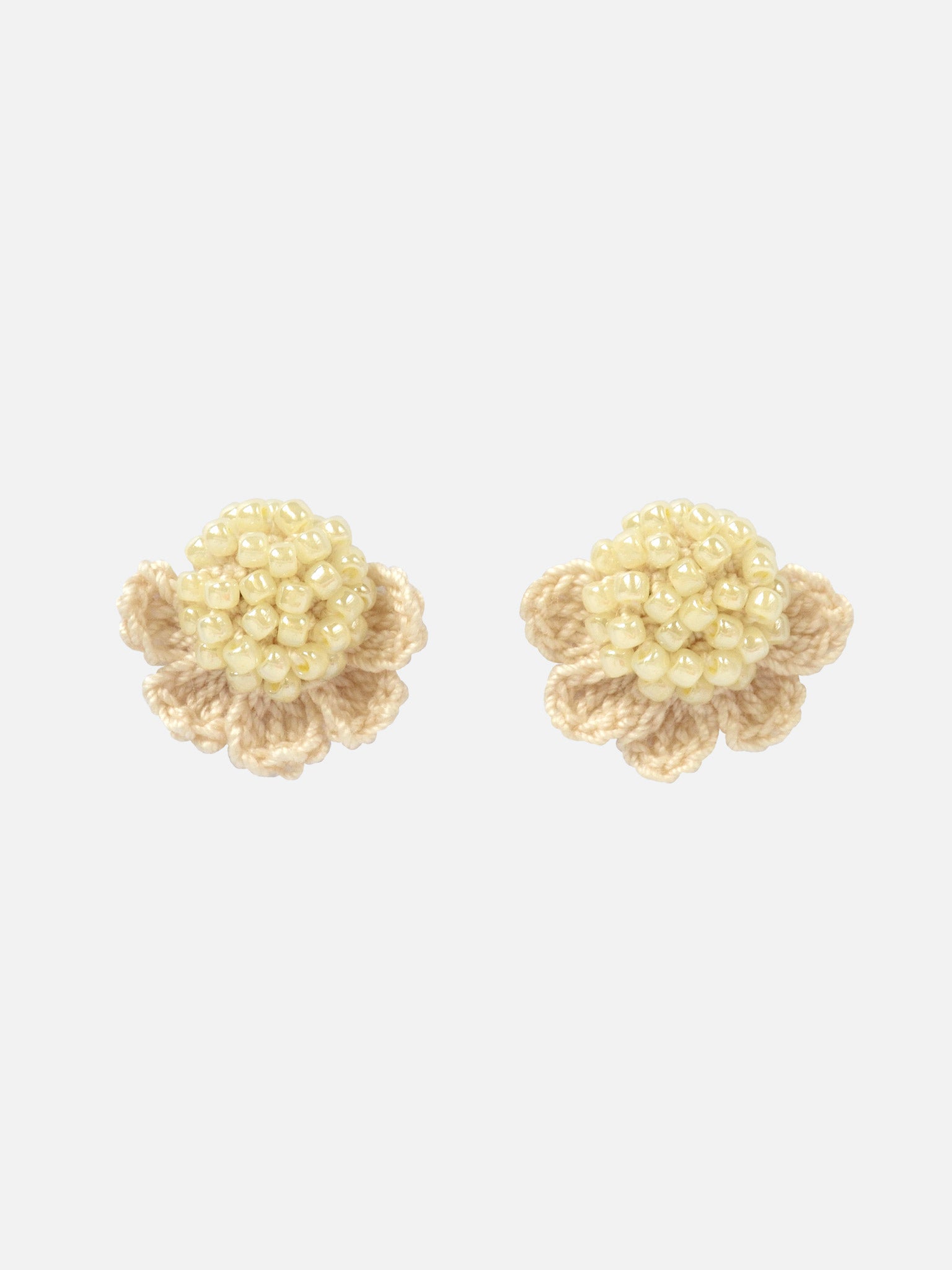 Beads Crochet Coneflower Studs in Yellow Primary