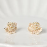 Beads Crochet Coneflower Pepper Studs in Ivory Left