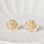 Beads Crochet Coneflower Pepper Studs in Ivory Front