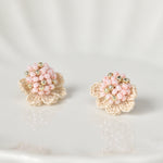Beads Crochet Coneflower Pepper Studs in Pink Left
