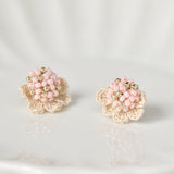 Beads Crochet Coneflower Pepper Studs in Pink Left