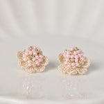 Beads Crochet Coneflower Pepper Studs in Pink Front