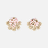 Beads Crochet Coneflower Pepper Studs in Pink Primary