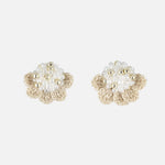 Beads Crochet Coneflower Pepper Studs in White