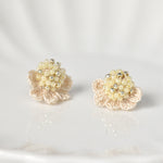 Beads Crochet Coneflower Pepper Studs in Yellow Left