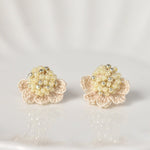 Beads Crochet Coneflower Pepper Studs in Yellow Front