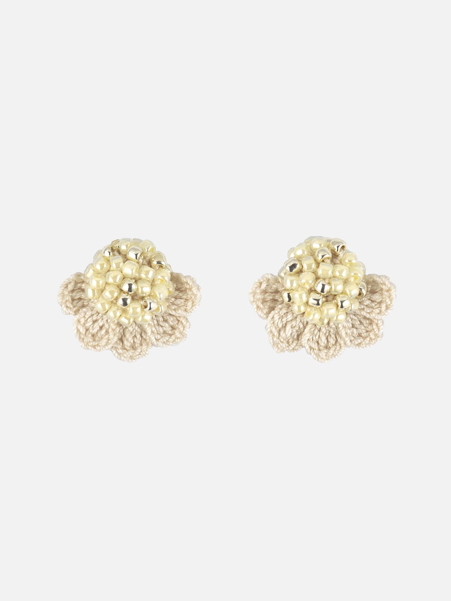 Beads Crochet Coneflower Pepper Studs in Yellow Primary