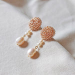 Calypso Dangle Earrings in Champagne Pink Right