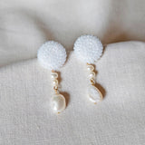 Calypso Dangle Earrings in White Front