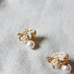 Camellia Mariota Bicolor Earrings in Caramel Brown Side