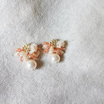 Camellia Mariota Bicolor Earrings in Strawberry Red Front