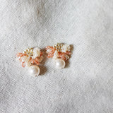 Camellia Mariota Bicolor Earrings in Strawberry Red Front