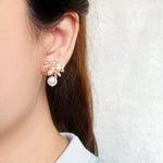 Camellia Mariota Bicolor Earrings in Strawberry Red Model