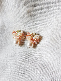 Camellia Mariota Bicolor Earrings in Strawberry Red Right