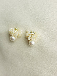 Camellia Mariota Earrings in Ivory Right