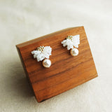 Camellia Mariota Earrings in White Display Top
