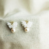 Camellia Mariota Earrings in White Front